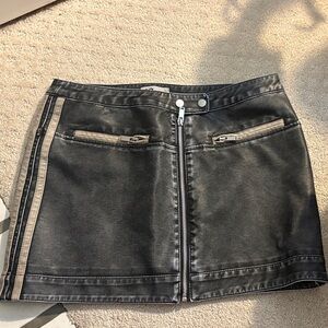 SO Black Mini Skirt with Zipper Accents